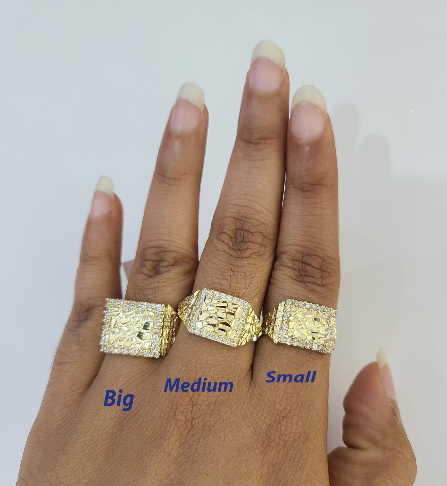 10k Nugget Ring Yellow Gold Women Men Real Genuine 10Kt