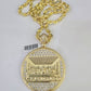 Real 10k Solid Rope Chain Last Supper Charm Set 6mm 20"-30" Inch Necklace Gold