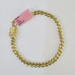 Real 14K Miami Cuban Bracelet Yellow Gold Box Clasp 8.5" Inch 6mm Link Hollow