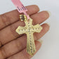 Real 14k Rope Chain Jesus Cross Charm Set 6mm 18"-28" Necklace Yellow Gold