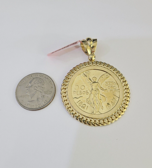 14k Centenario Charm Yellow Gold 50 Pesos 1947 Mexico Mexican Pendant Real 14kt