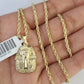 10k Solid Rope Chain 2mm Pharaoh Head Pendant Charm Necklace SET 18-24 in