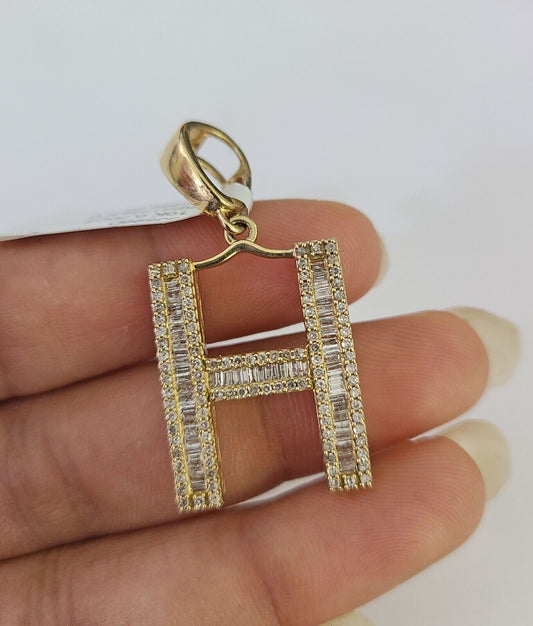 Real 10k Gold Diamond Letter "H" Initial Alphabet Charm/Pendant Yellow Real