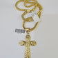 10K Gold Franco Chain Cross Charm Length 18-26 inches 3mm REAL Yellow