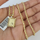 10k Gold Initial X Charm Rope Chain 16"-26" 2.5mm SET Necklace Alphabet Pendant