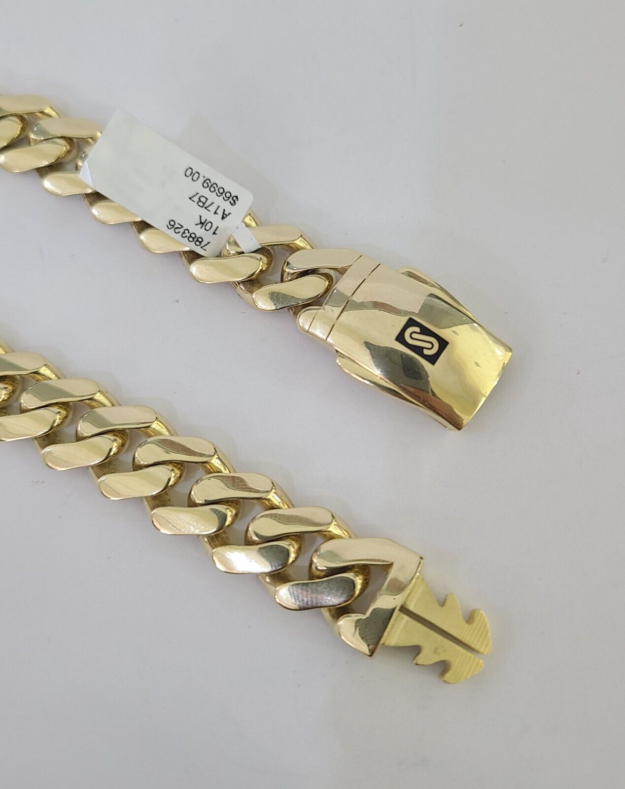 Real 10K Royal Monaco Bracelet Yellow Gold 8.5" Box Clasp 12mm Genuine