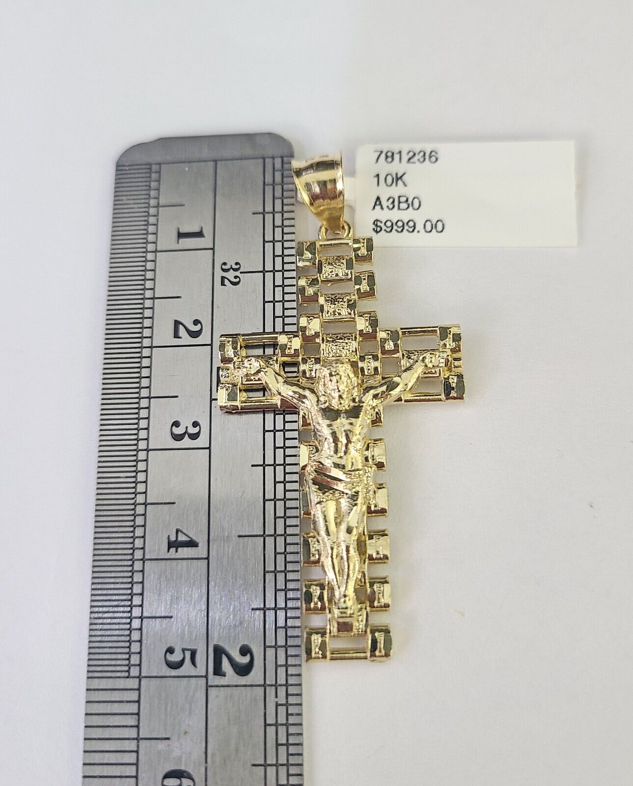 10K Franco Chain Jesus Cross Pendant Charm Necklace 20"-26" 2.5mm Yellow Gold