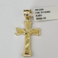 Real 10K Jesus Cross Crucifix Pendant Yellow Gold Charm Genuine