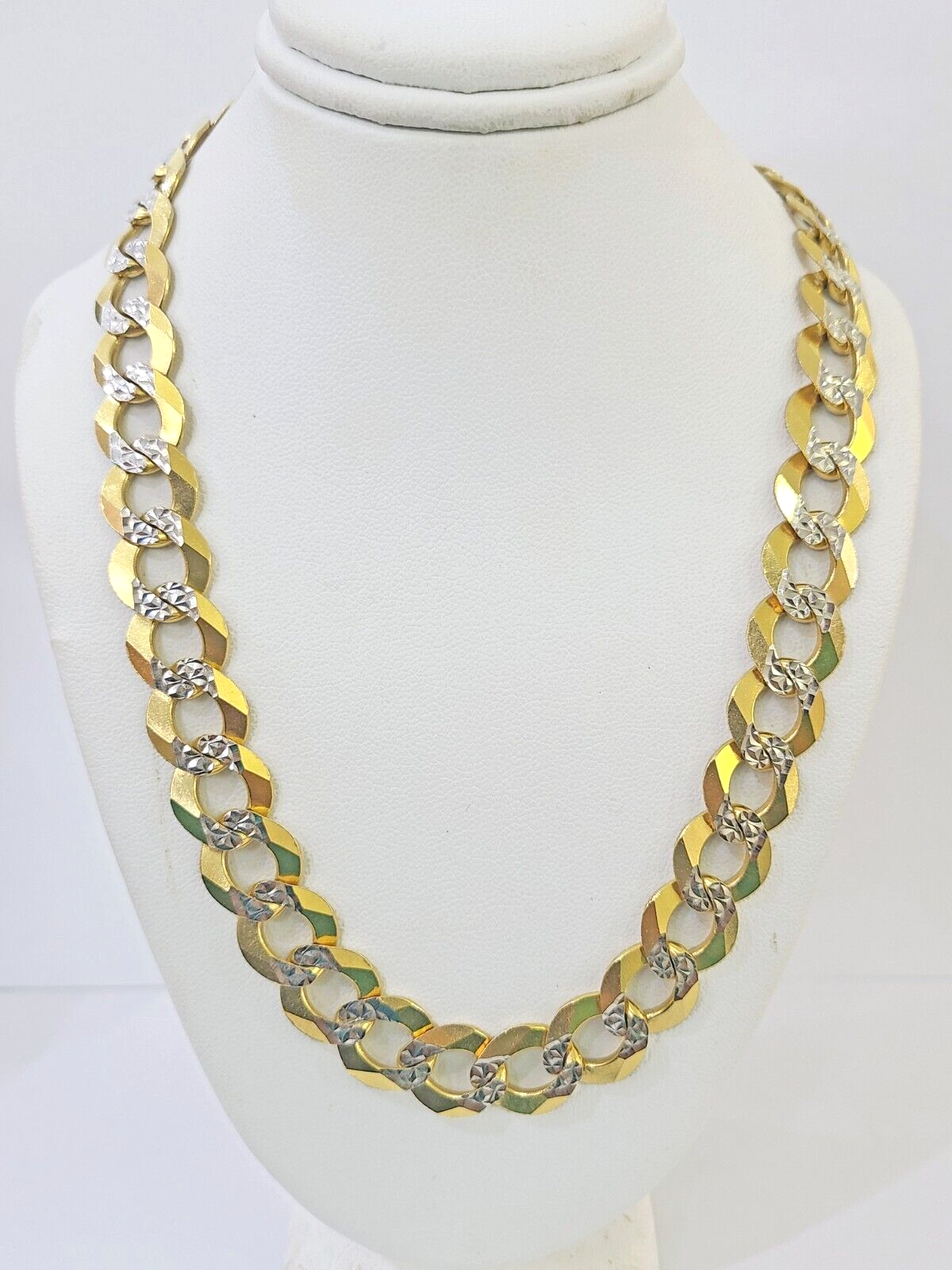 10k Yellow Gold chain Cuban Curb Link Solid Necklace REAL 12mm 20"-30" DISCOUNT