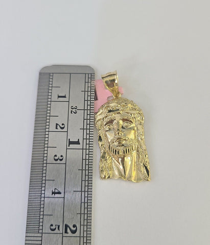 14k Jesus Head Pendant Charm Yellow Gold Men Women 1.75" 1.5" 1.25" 1" Real