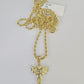 10k 2.5mm Rope Chain Praying Angel Pendant 18"-30 Yellow Gold Set Charm Necklace