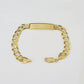 10k Yellow Gold Cuban Link ID Bracelet Solid 8" 9mm Lobster Clasp Real 10Kt