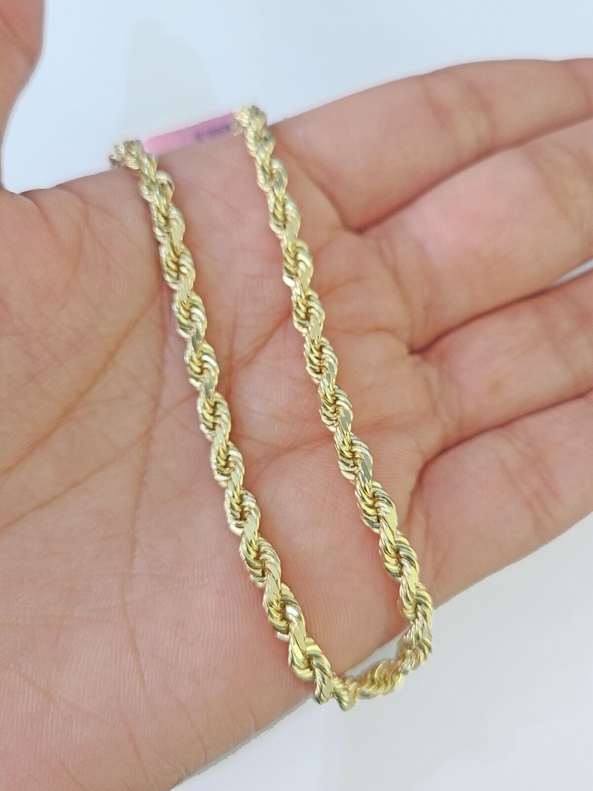 14K Yellow Gold Rope Bracelet Solid 7" 7.5" 8" 3mm Diamond Cut