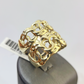 10k Cuban Link Ring Yellow Gold Women Men Real Genuine