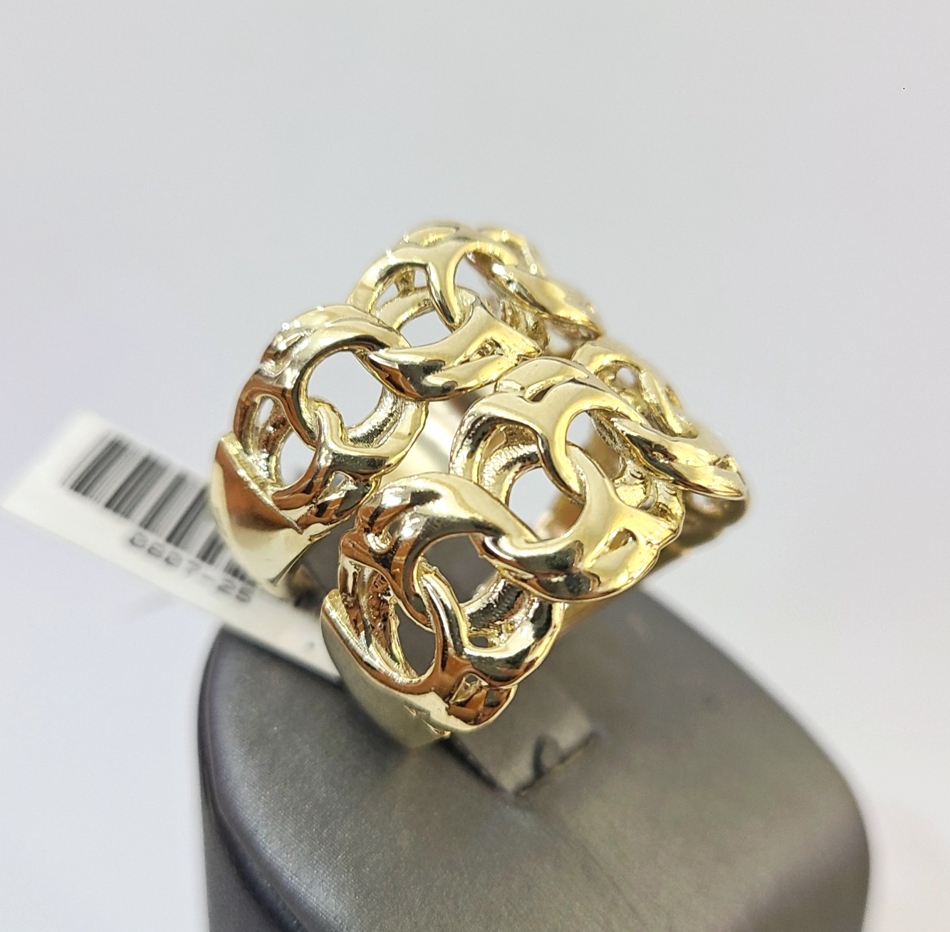10k Cuban Link Ring Yellow Gold Women Men Real Genuine