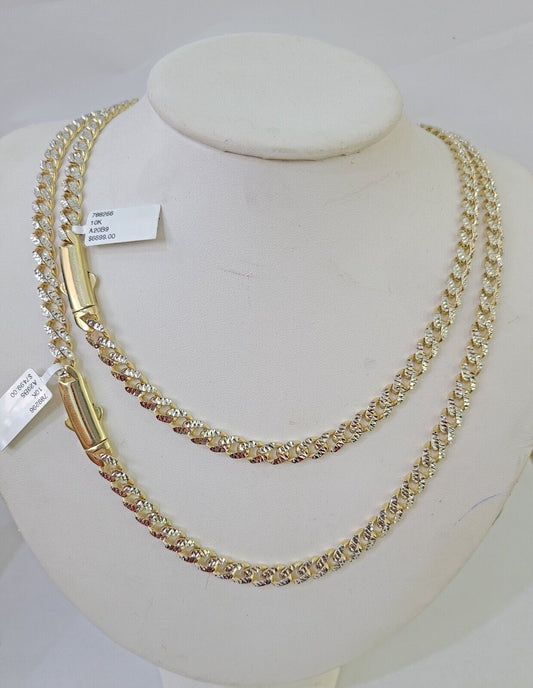 Real 10k Royal Monaco Chain 8mm Diamond Cut 18-26 inches Yellow Gold
