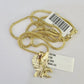 10K Franco Chain Eagle Pendant Charm Necklace 16"-24" 2mm Yellow Gold SET