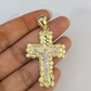 Real 10K Jesus Cross Pendant Crucifix Yellow Gold Charm Genuine 10kt