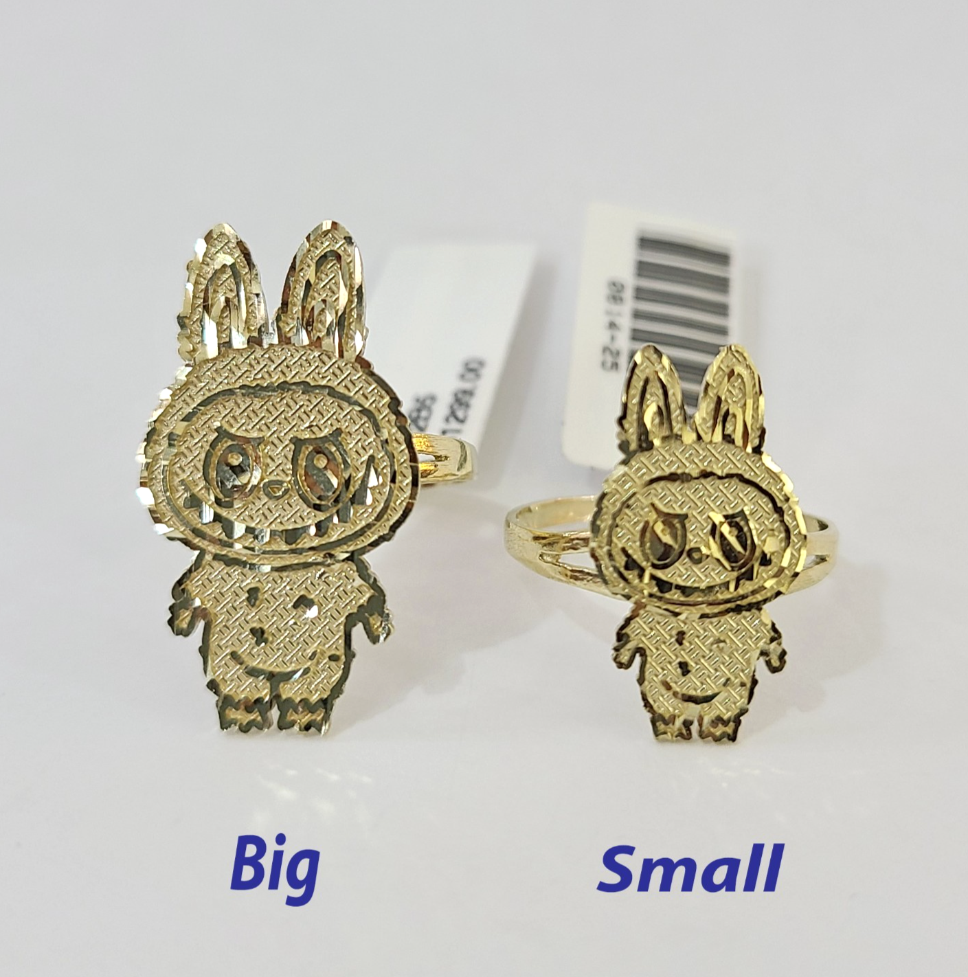10k Cartoon Monster Ring Yellow Gold Women Men Real Genuine