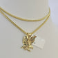 10K Franco Chain Eagle Pendant Charm Necklace 16"-24" 2mm Yellow Gold SET