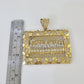 Real 14k Solid Chain Last Supper Charm Set Miami Cuban Link 6mm Necklace Pendant