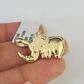 10K Real Yellow Gold Elephant Charm Pendant Gold 10kt Genuine