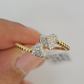 Real 10k Hearts Diamond Ladies Ring Women Casual 10Kt Yellow Gold