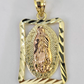 Real 10K Virgin Mary Pendent Charm 10kt Yellow Gold Holy Mother Guadalupe