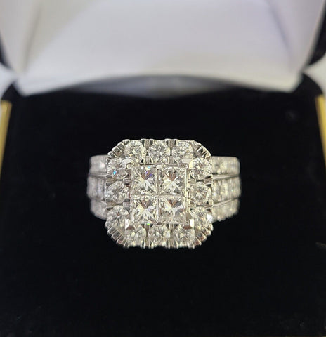 14k White Gold Diamond Ring Ladies Size 7 Engagement Weding Real Genuine