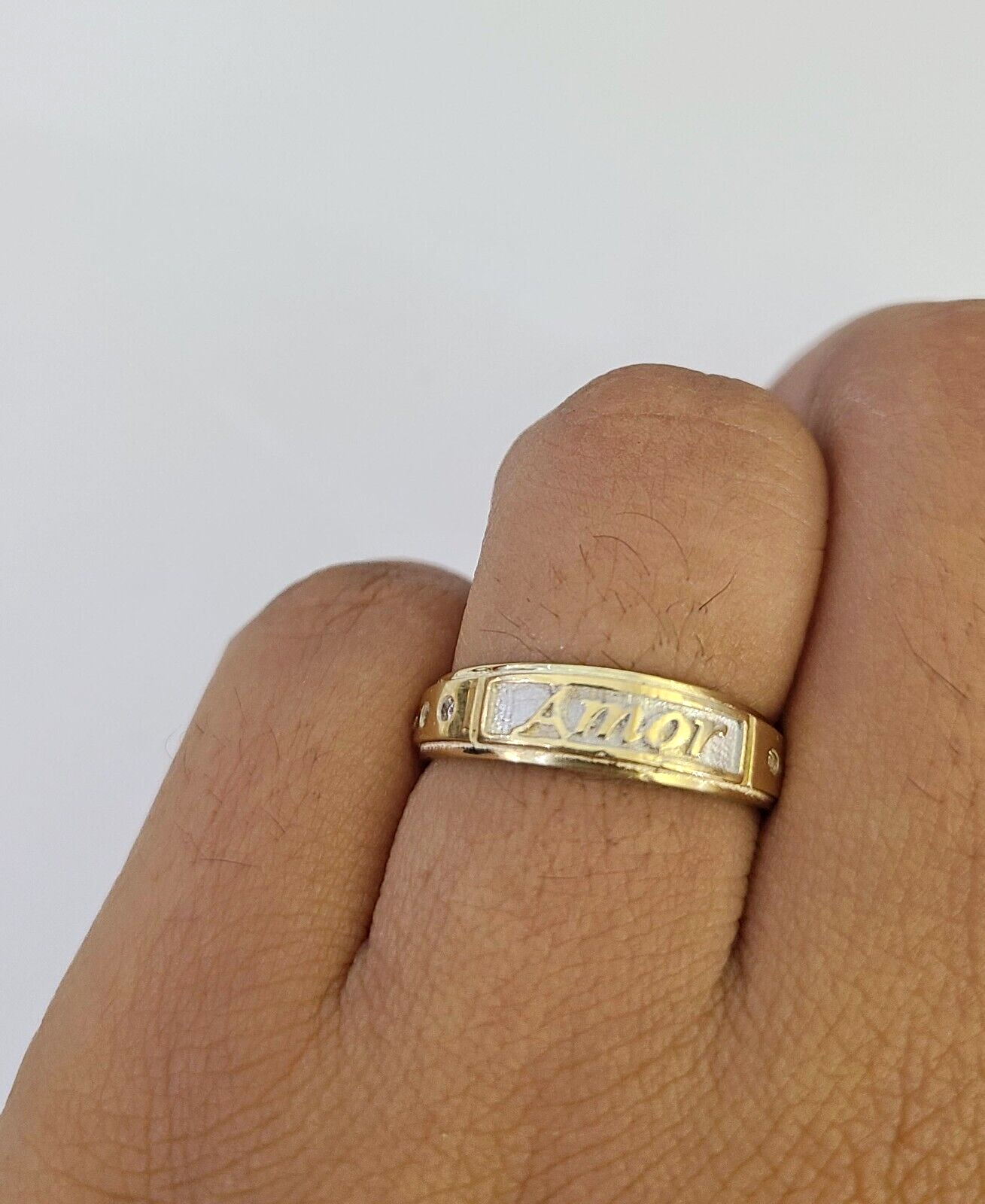 Solid 14k Gold Ring Set Trio Wedding Band Amor REAL His Her Set Casual Wedding