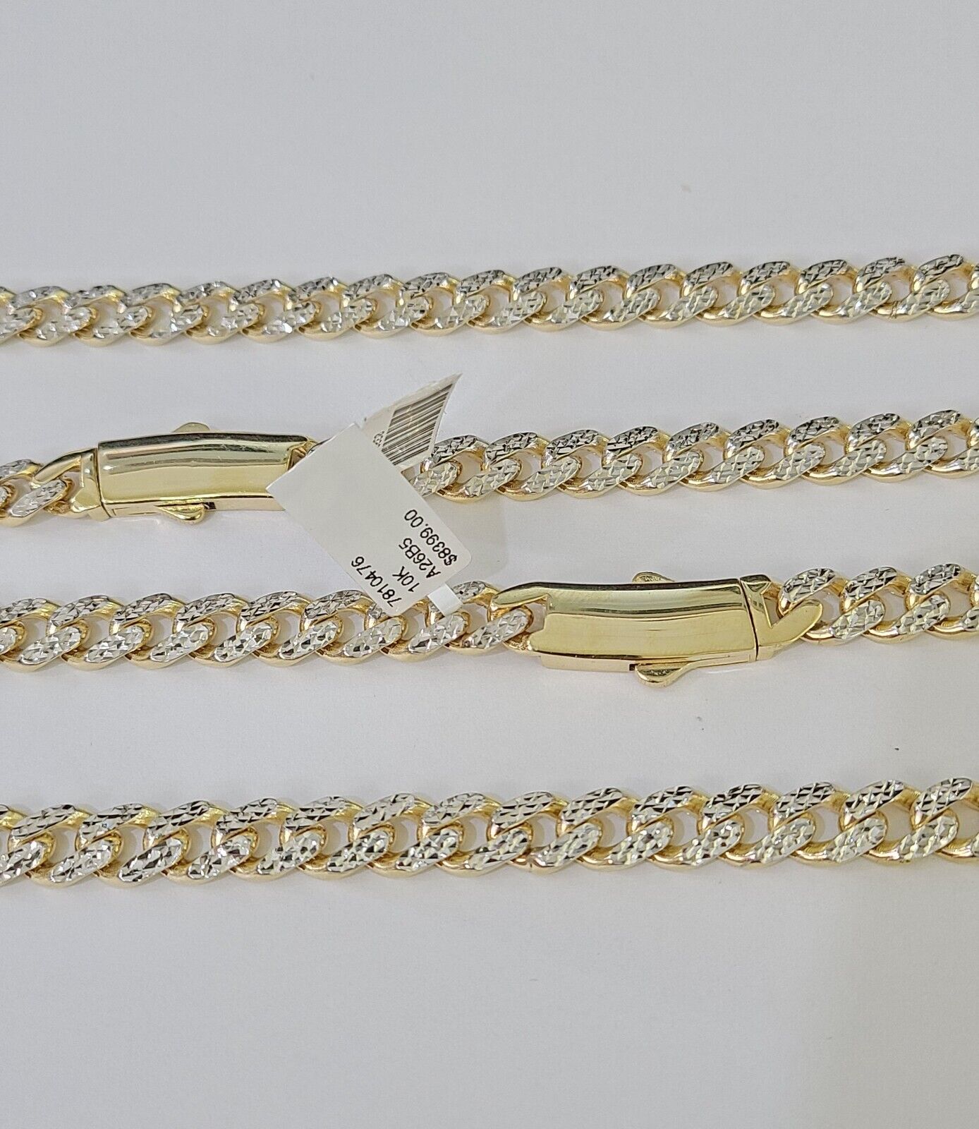 Real 10k Royal Monaco Chain 6mm Diamond Cut 18-26 inches Yellow Gold