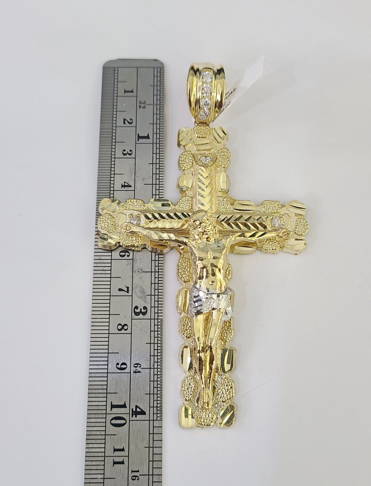 10K Franco Chain Jesus Cross Pendant Charm Necklace 20"-26" 5mm Gold Yellow SET