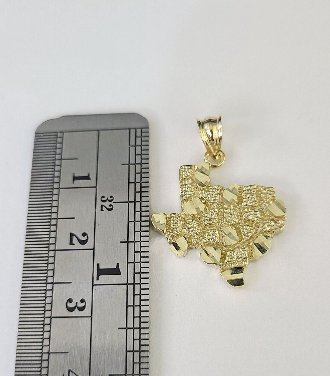 10k Texas Map Charm Nugget Pendant Yellow Gold Real Gold State Map 1"