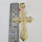 Real 14k Rope Chain Jesus Cross Charm Set 6mm 18"-28" Necklace Yellow Gold