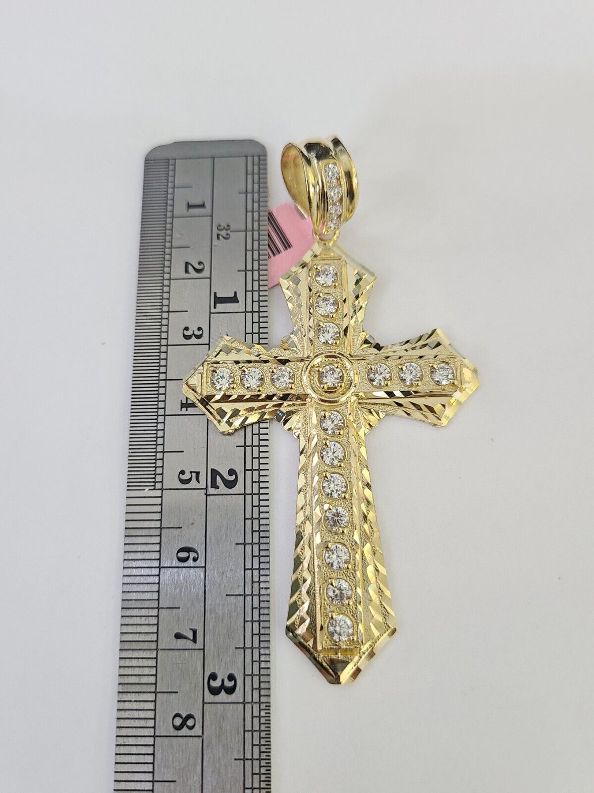 Real 14k Rope Chain Jesus Cross Charm Set 6mm 18"-28" Necklace Yellow Gold