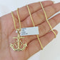 10K Gold Franco Chain Anchor Charm Length 18"-26" 1.5mm REAL Yellow