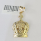 10K Imperial Crown Charm Pendant Real Yellow Gold 1.5" Inch 10kt (Resized 5mm)