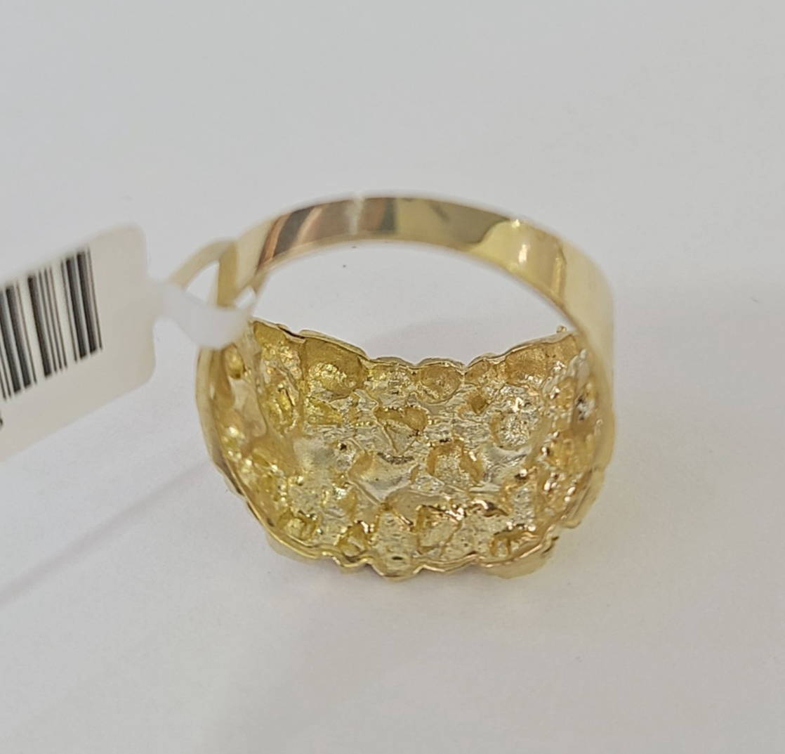 10k Nugget Ring Yellow Gold Women Men Real Genuine