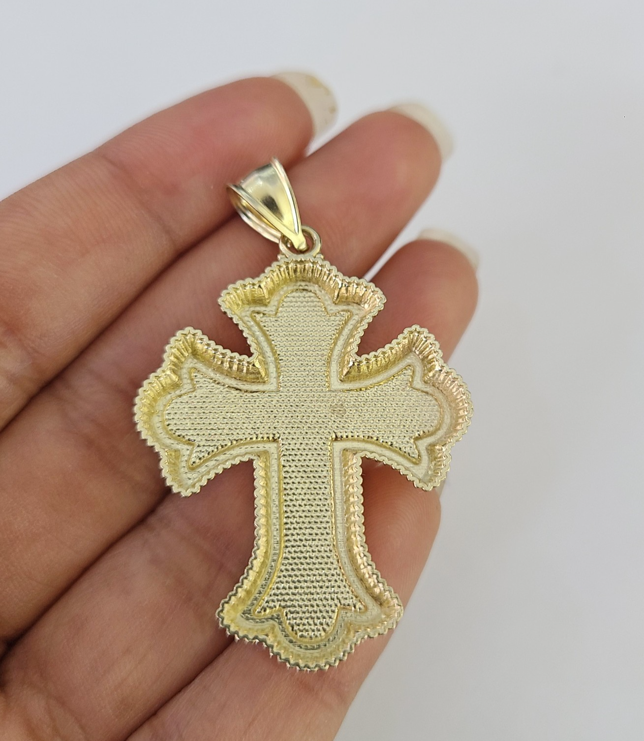 10k Crucifix Cross Charm Miami Cuban Chain Pendant Set 5mm 18"28" Necklace Gold