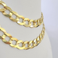 10k Solid Gold Cuban Curb Link Chain 12mm 28" Real Yellow Gold Real Necklace