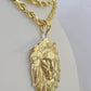 Real 10k Solid Rope Chain Lion Charm Set 6mm 20"-30" Inch Necklace Yellow Gold