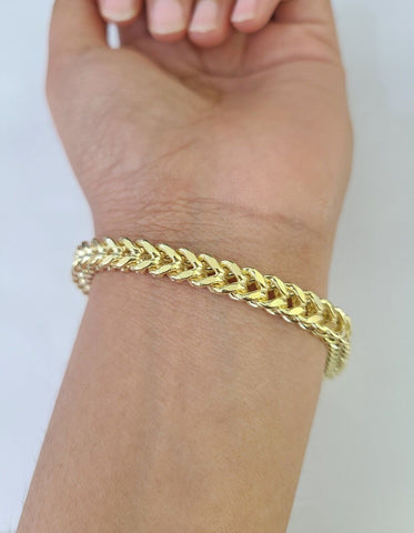 10k Franco Bracelet 6mm 8" Inch Yellow Gold Men Women Link Real 10kt