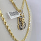 10k Solid Rope Chain Pharaoh Charm Diamond Set 4mm 20"-28" Necklace Gold Yellow