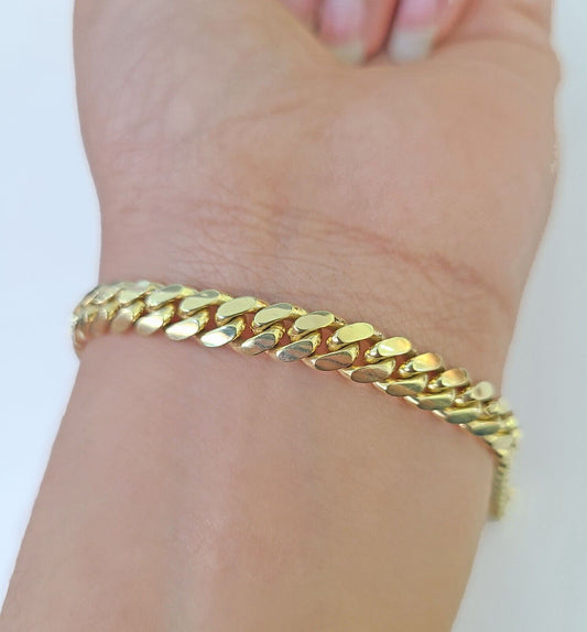 Real 14k Yellow Gold Miami Cuban link Bracelet 6mm 7.5"-9" Inch Solid