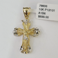 Real 10K Jesus Cross Pendant Crucifix Yellow Gold Charm Genuine