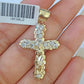 10K Gold Palm Chain 3mm Length 18" 20" 22" 24" 26" 28" 30" & Cross Charm