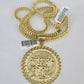 10K Franco Chain Last Supper Charm Necklace 20"-28" 4mm Gold SET Yellow