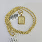 10k Gold Initial D Charm Rope Chain 16"-26" 2.5mm SET Necklace Alphabet Pendant