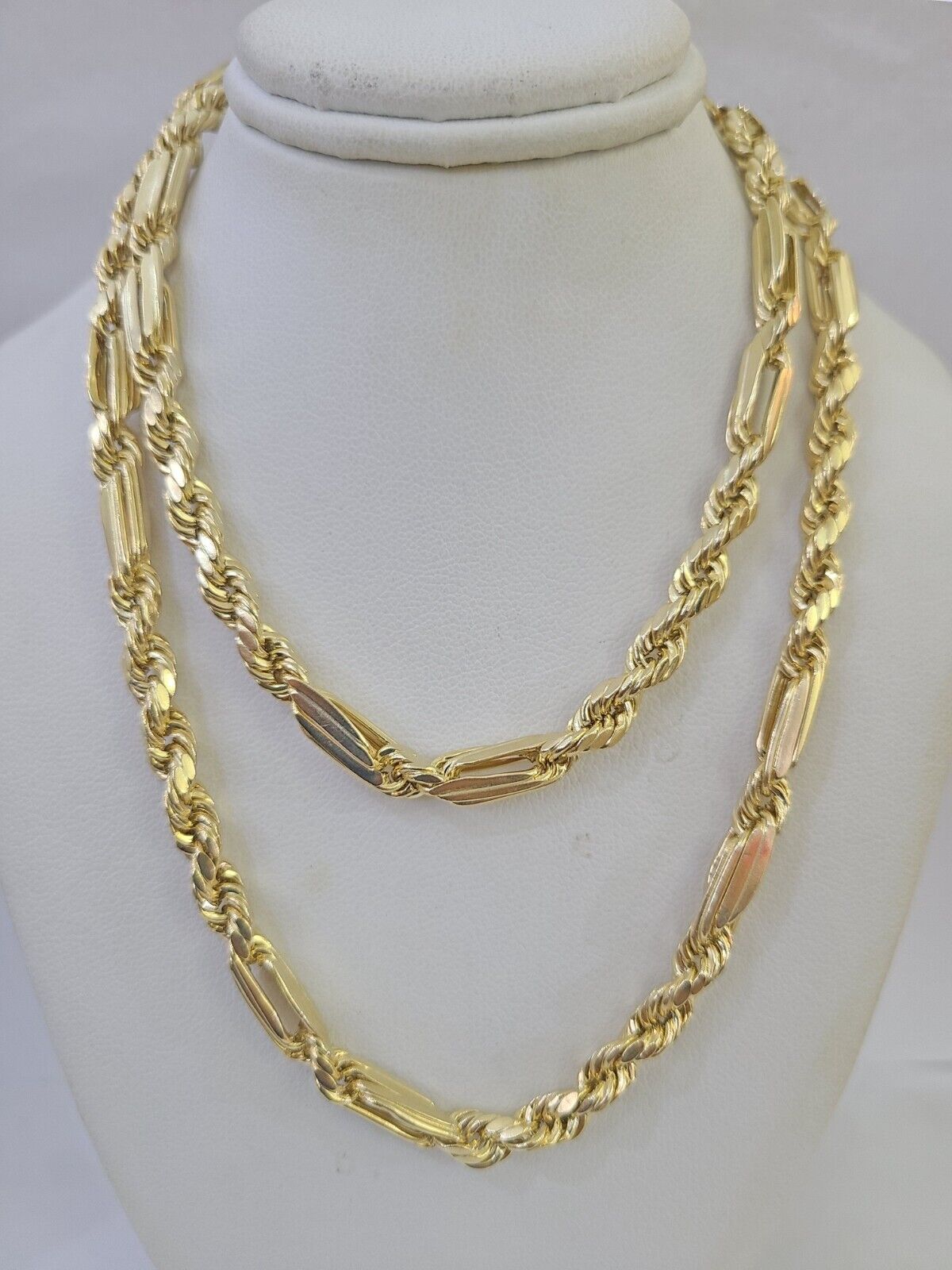 Real 10k Milano Rope Chain Necklace Yellow Gold 5mm 22" with no days off charm