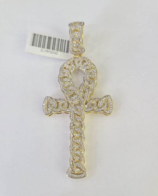 10k Diamond Jesus Cross Charm Pendant Yellow Gold Genuine Real